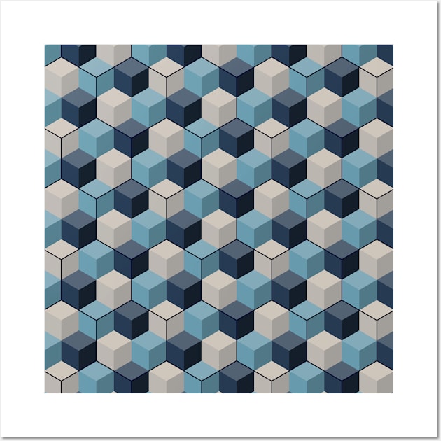 Cubes and Hexagons (Cool) Wall Art by Defenestration Nation